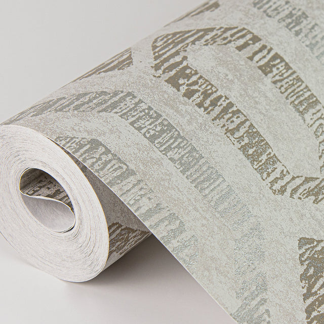 Latona Platinum Diamond Geometric Wallpaper with Metallic Feature Wall Graphic Pattern - A-Street Prints 2976-86539