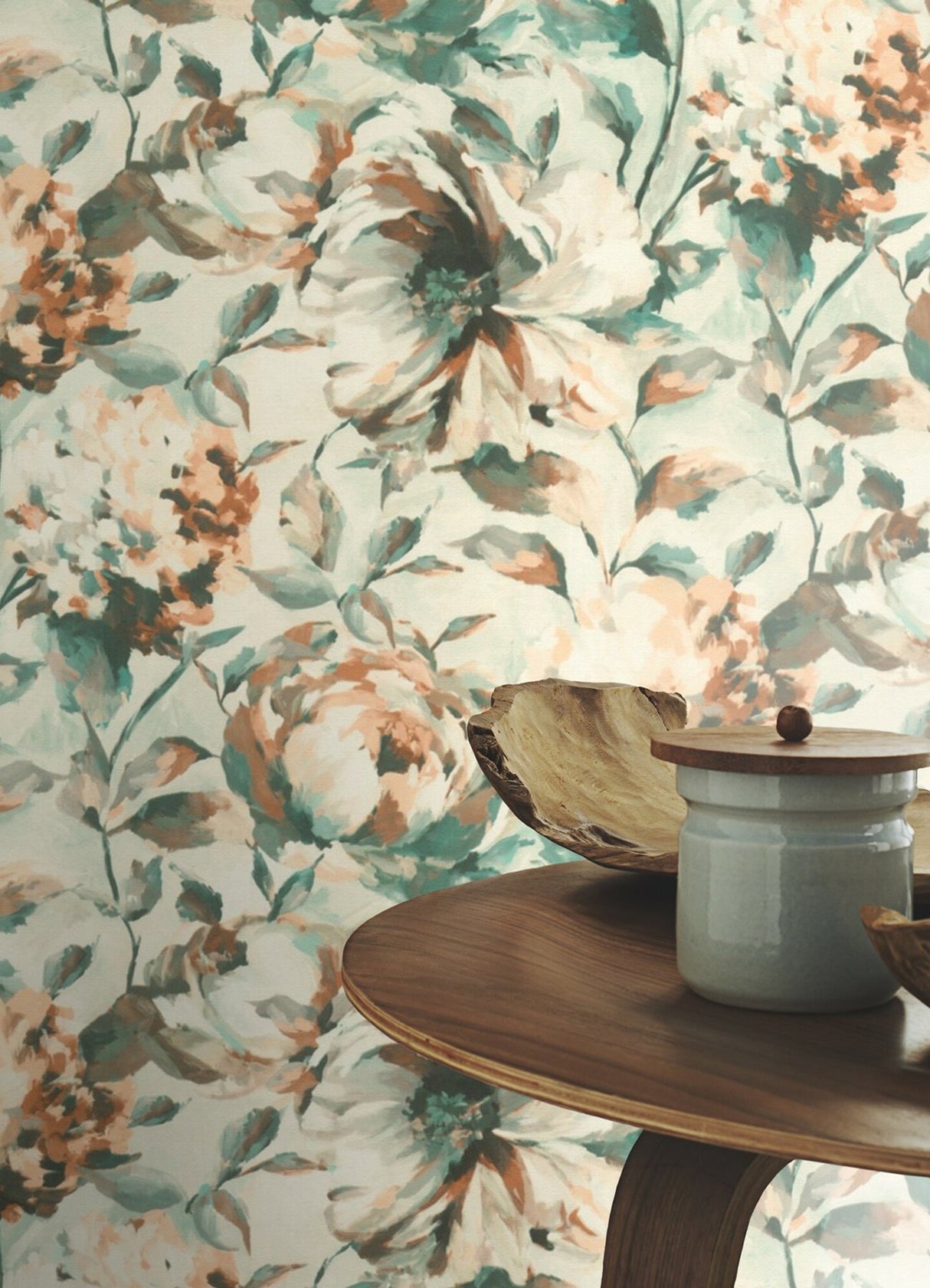 Attia Light Blue Floral Wallpaper with Glam Botanical Flowers - Advantage 2980-485134