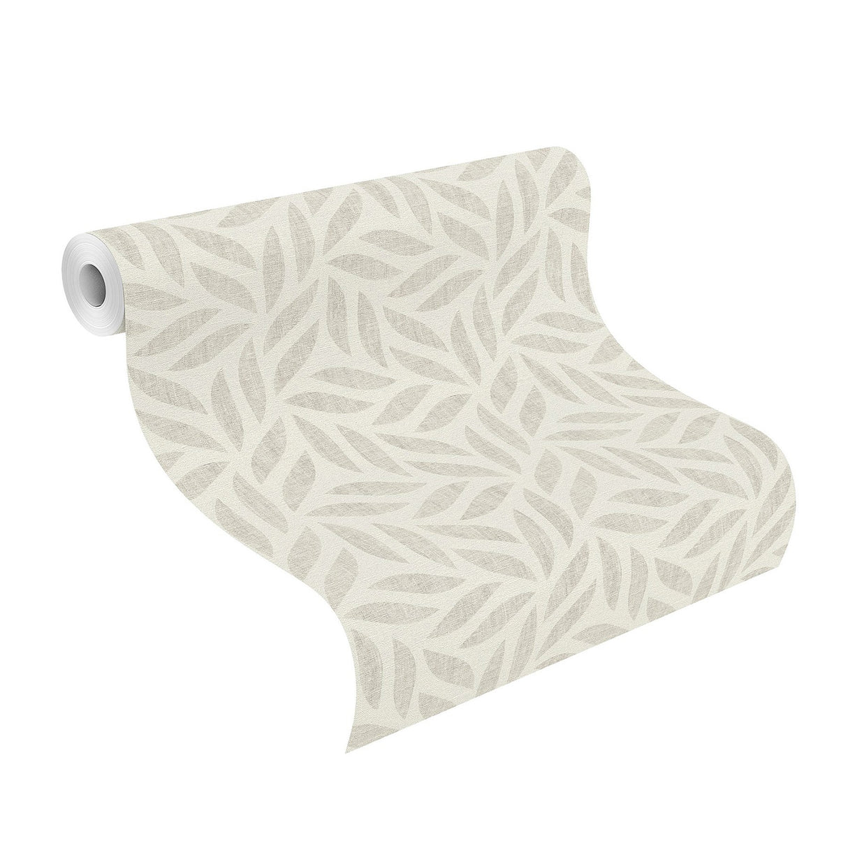 Sagano Light Grey Leaf Wallpaper with Raised Ink Botanical Texture - Advantage 2980-704631