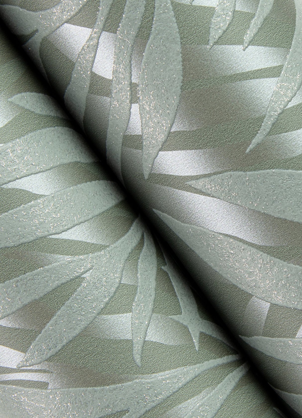 Holzer Dark Green Fern Wallpaper with Metallic Glitter Textured Botanical Leaves - Advantage 2980-M52504