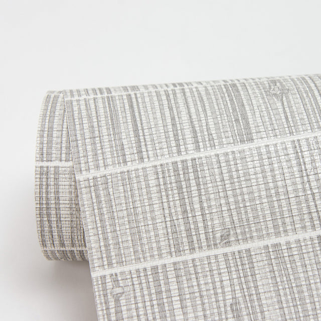 Luz Grey Faux Grasscloth Wallpaper with Textured Faux Grasscloth Pattern - Warner 2984-70008