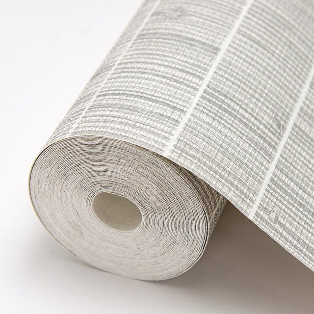 Luz Grey Faux Grasscloth Wallpaper with Textured Faux Grasscloth Pattern - Warner 2984-70008