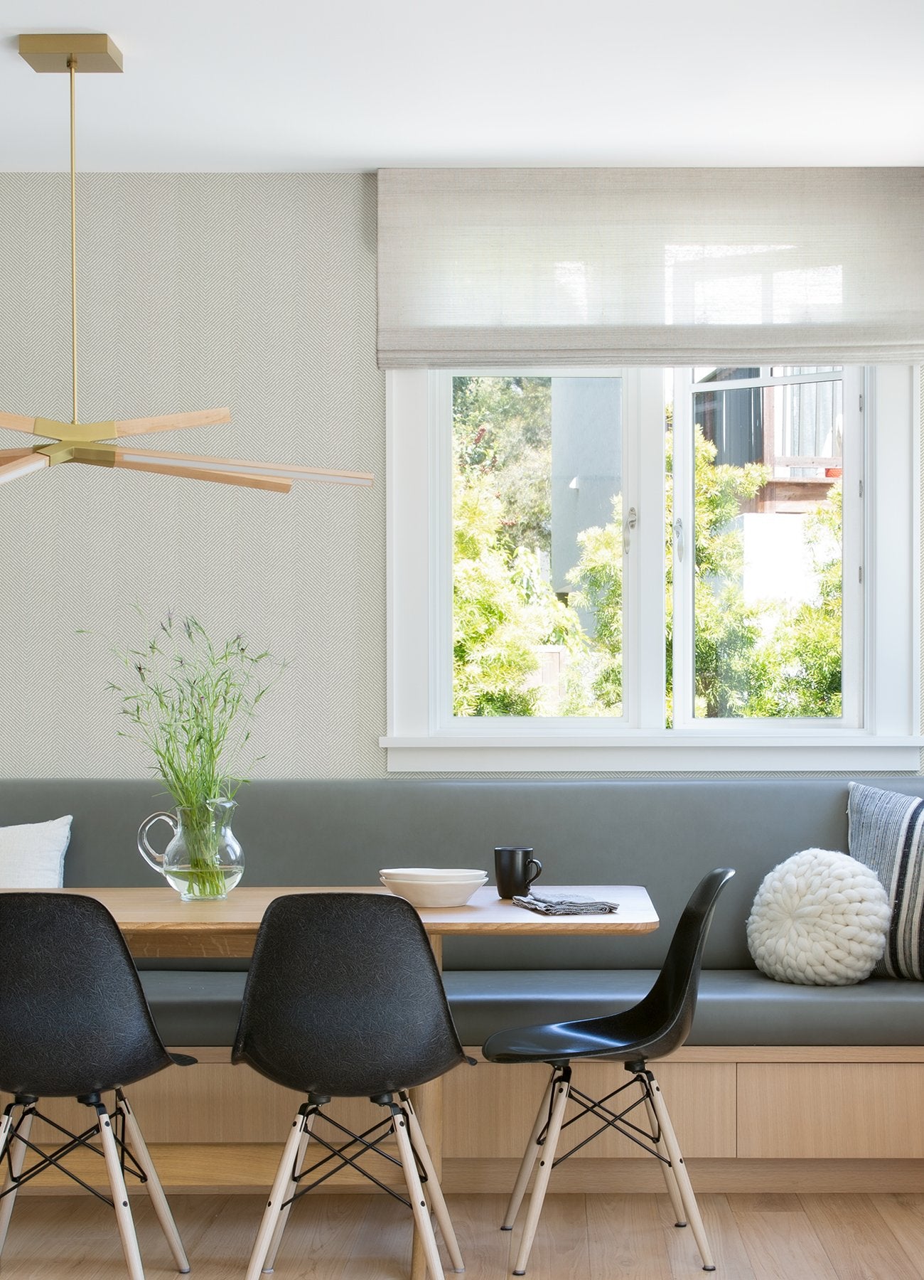 Graham Black Chevron Wallpaper with Raised Ink Texture - Warner 2984-70400