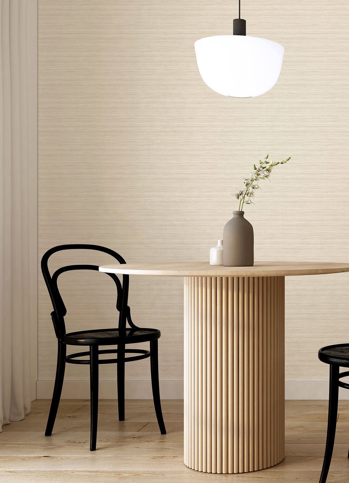 Shantung Beige Silk Wallpaper with Fabric & Woven Textures Pattern, Transitional Style - A-Street Prints 2988-70113
