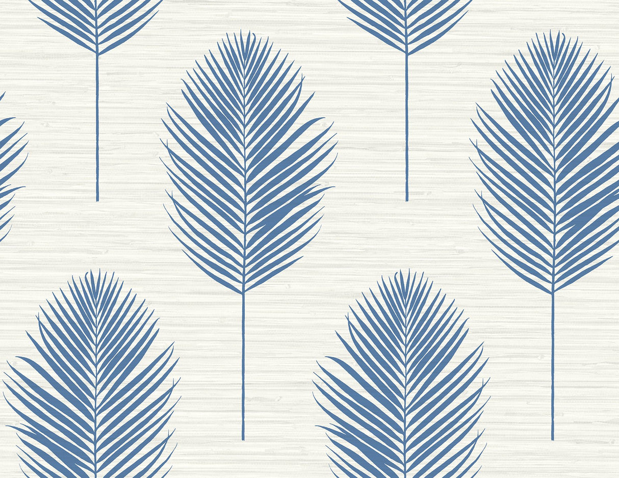Bali Blue Fern Wallpaper with Coastal Botanical Leaf Motif - A-Street Prints 2988-70212