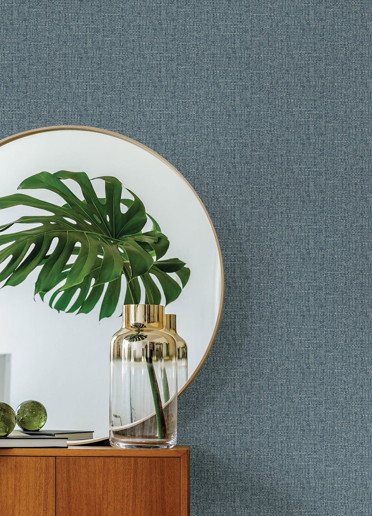 Snuggle Blue Woven Texture Wallpaper with Modern Abstract Graphic Pattern - A-Street Prints 2988-70902