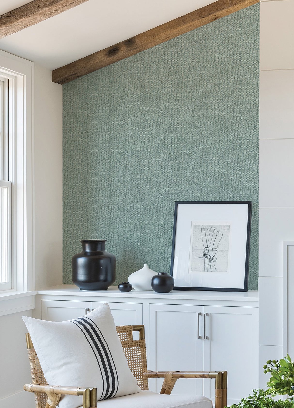 Snuggle Teal Woven Texture Wallpaper, Textured Abstract Modern - A-Street Prints 2988-70904