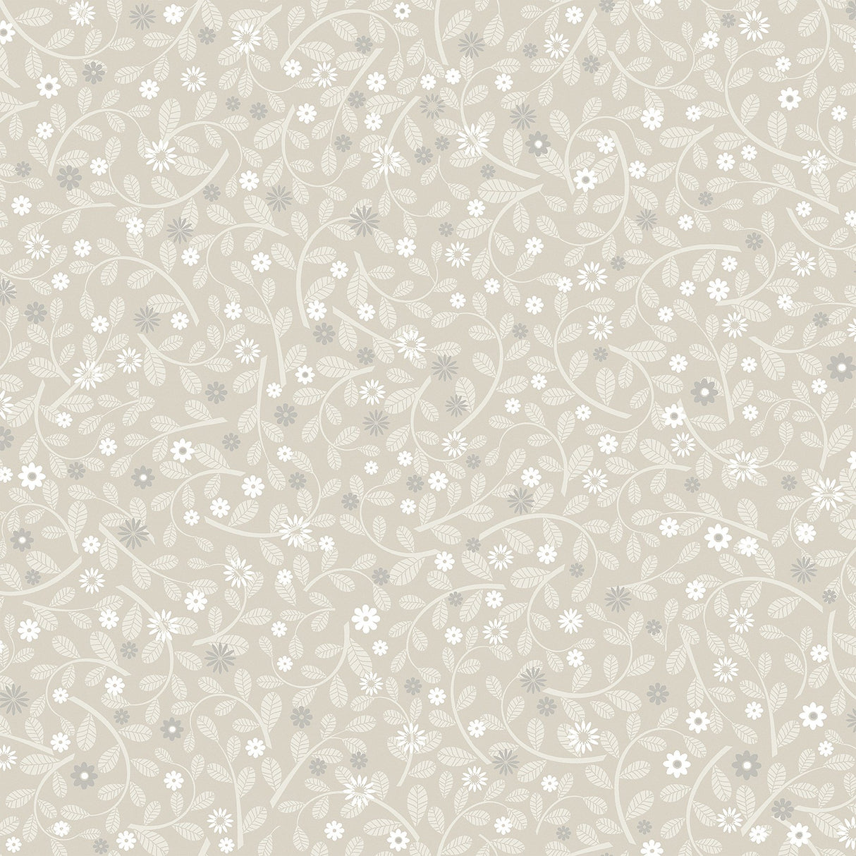 Hummelvik Light Grey Daisy Trail Wallpaper with Botanical Vine Motif - A-Street Prints 2999-24126