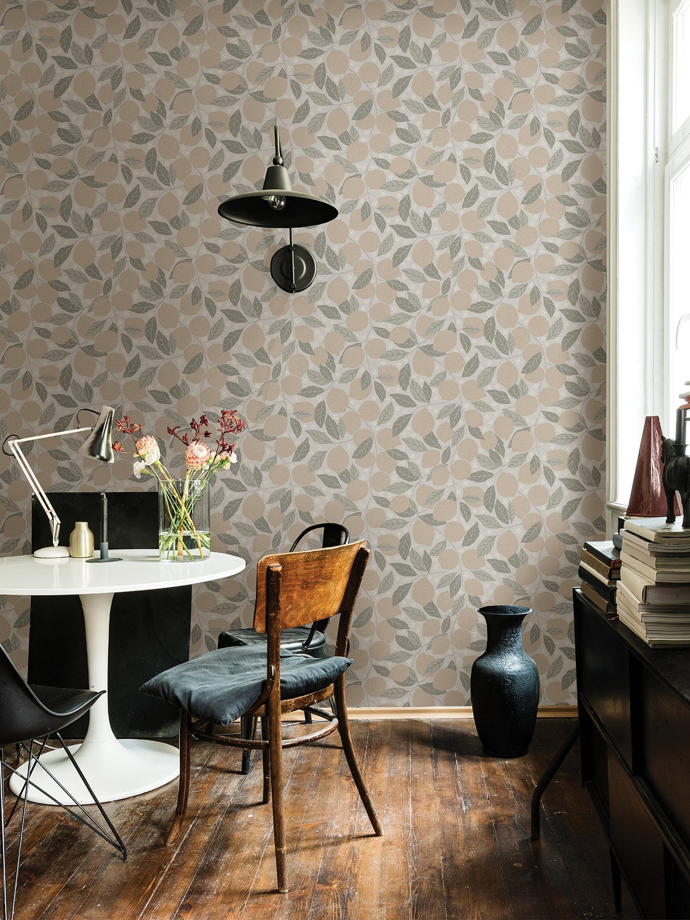 Lemona Grey Fruit Tree Wallpaper with Botanical Fruit Pattern - A-Street Prints 2999-44117