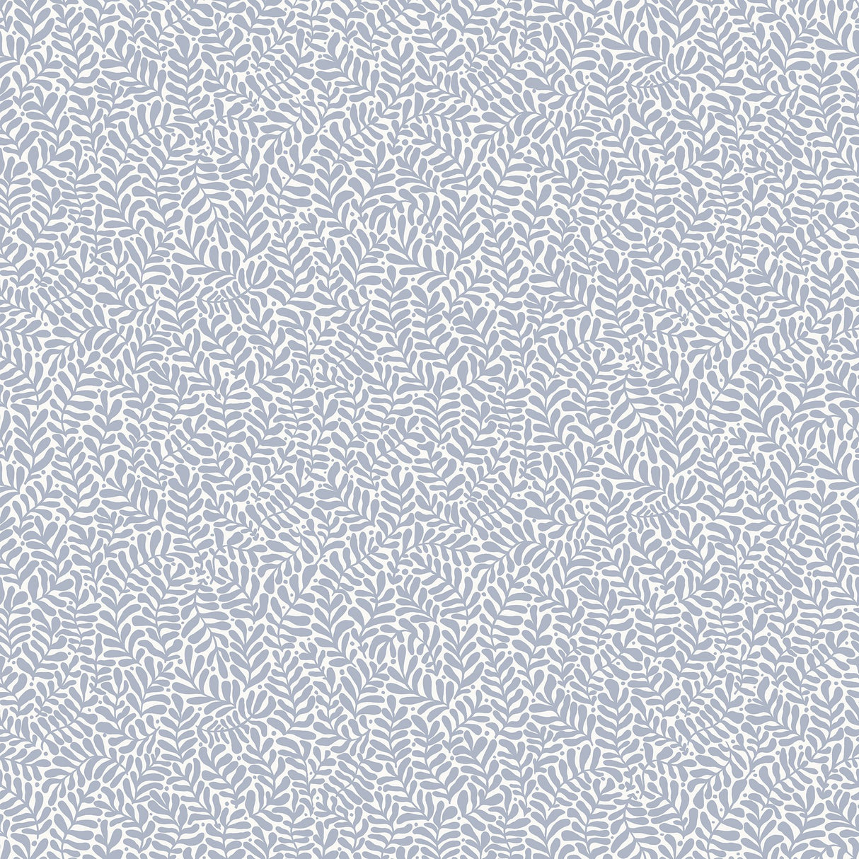 Anna Light Blue Fern Trail Wallpaper with Botanical Leaves Motif, Scandinavian Style - Brewster 2999-55002