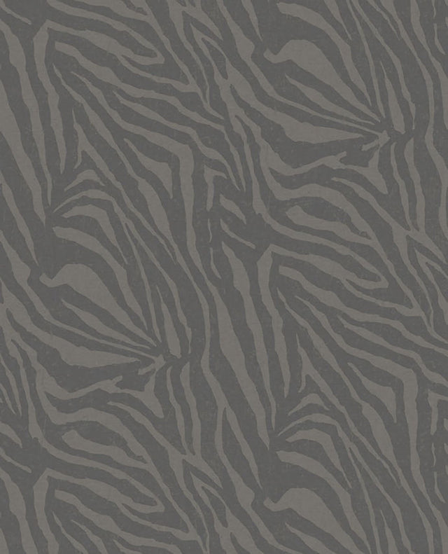 Zebra Black Wall Mural with Bohemian Nature Zebra Print Pattern - Eijffinger EJ300602