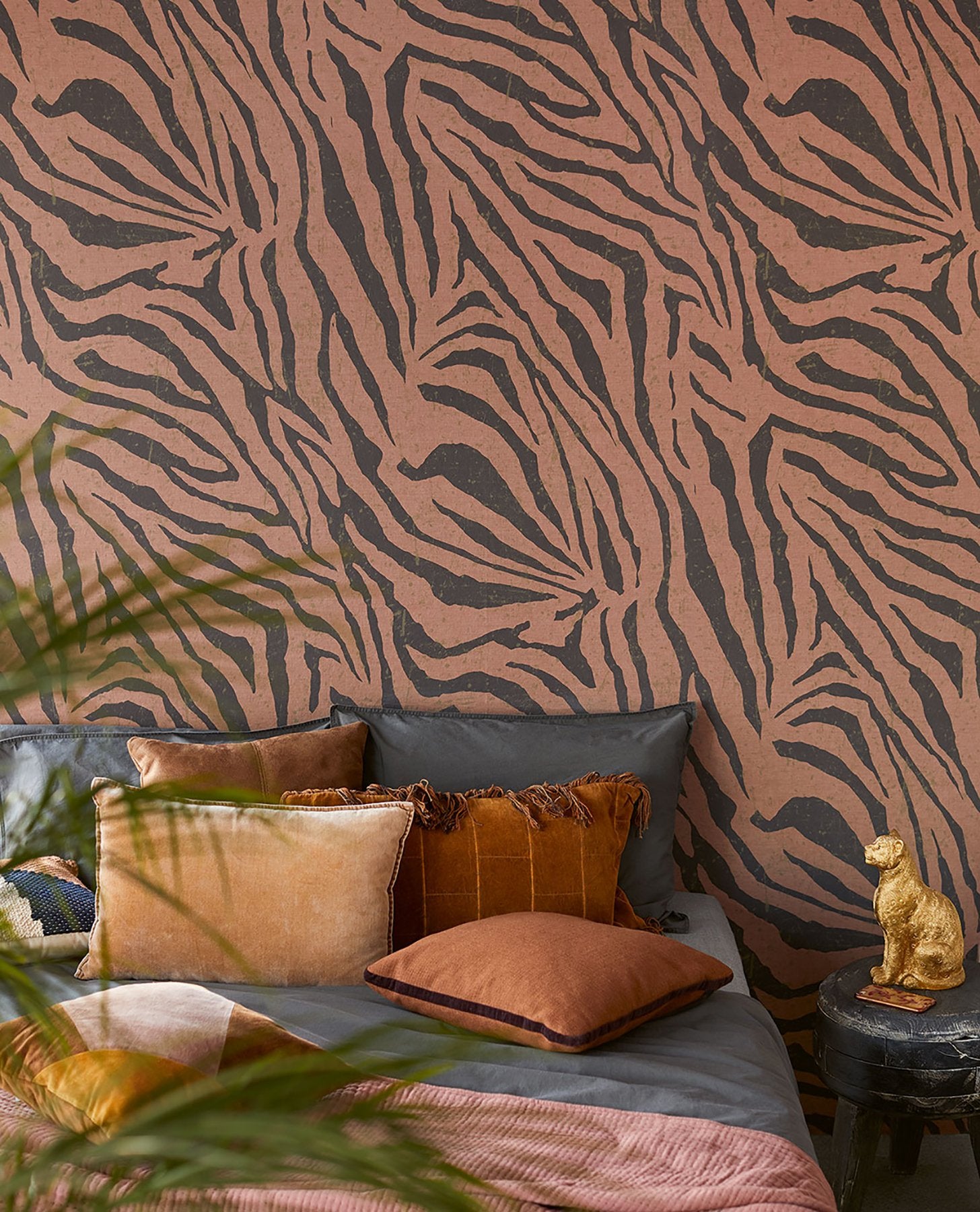 Zebra Blush Wall Mural with Bohemian Nature Zebra Print - Eijffinger EJ300605
