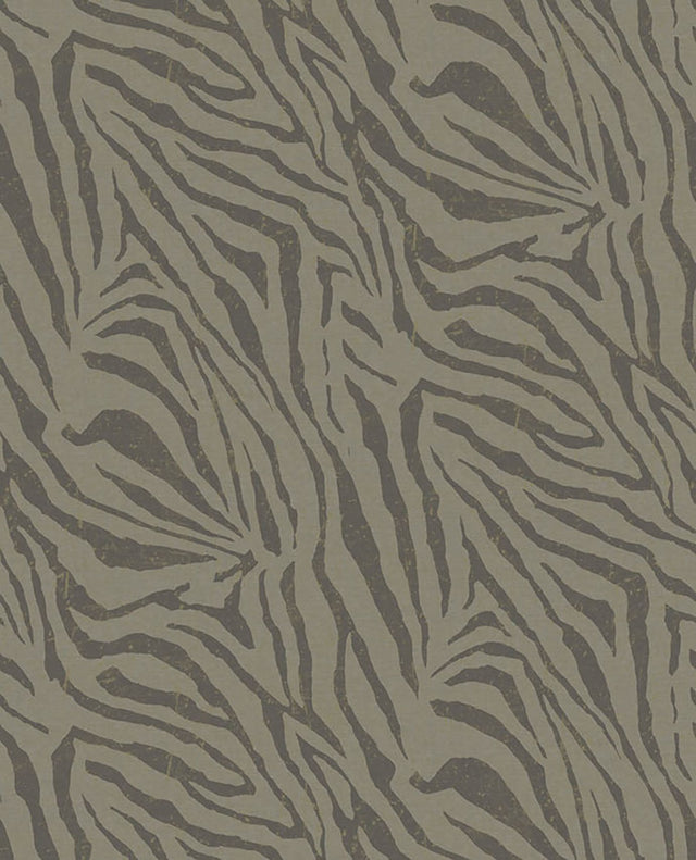 Zebra Olive Wall Mural with Bohemian Nature Zebra Print - Eijffinger EJ300606