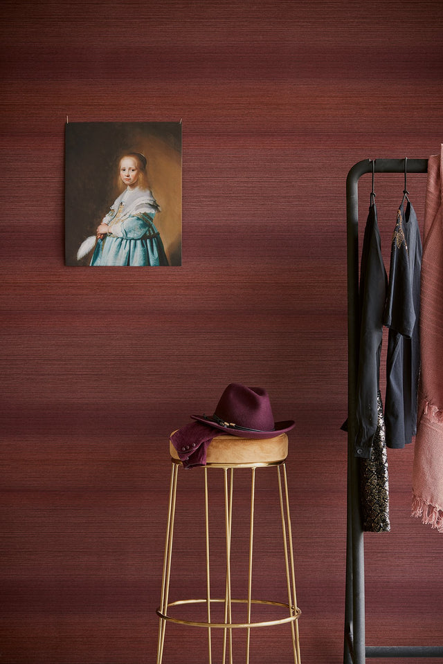 Pablo Maroon Ombre Stripe Wallpaper