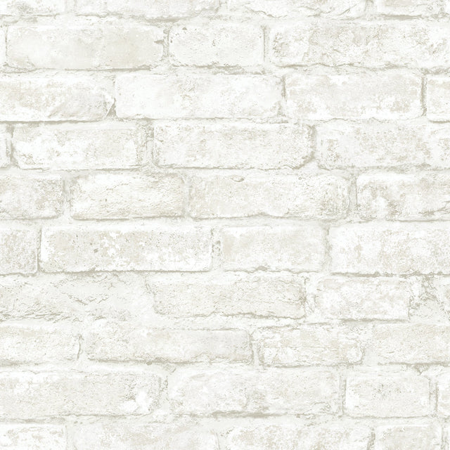 Arlington Off White Brick Wallpaper with Farmhouse Faux Brick Pattern - Chesapeake 3115-12481