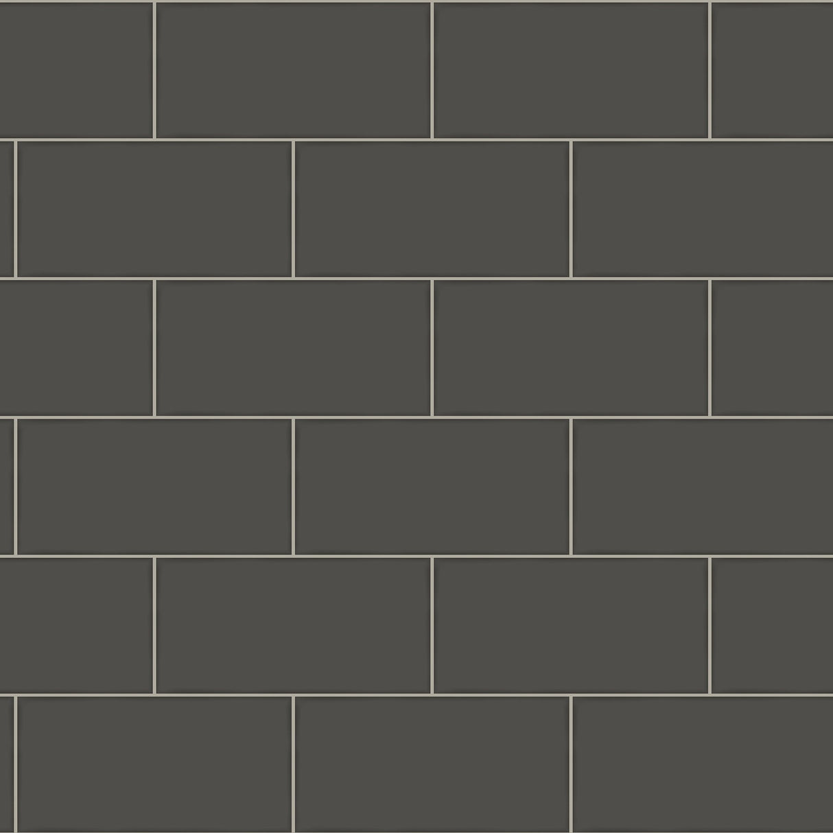 Freedom Black Subway Tile Wallpaper with Faux Tile Pattern - Chesapeake 3115-12494