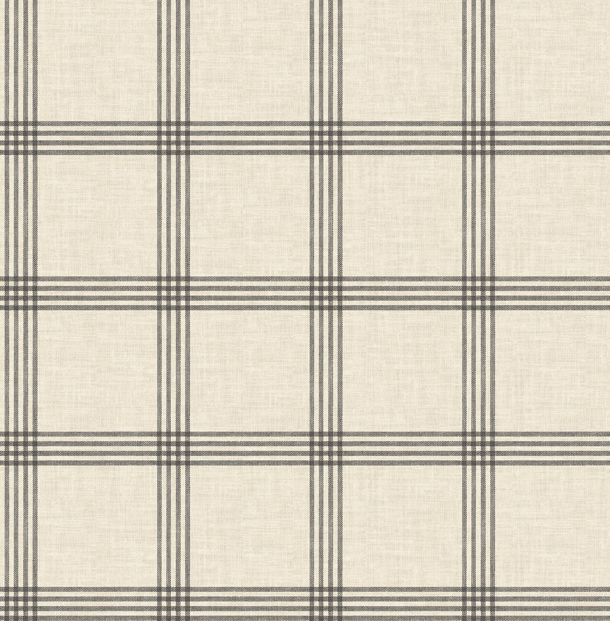 Twain Black Plaid Wallpaper with Farmhouse Plaid Pattern - Chesapeake 3115-24479