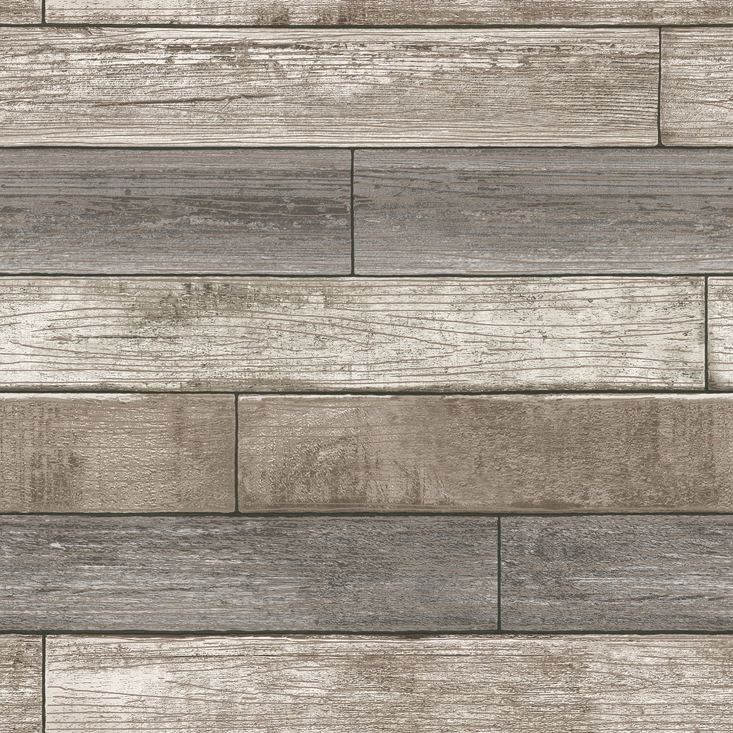 Emory Multicolor Reclaimed Wood Plank Peel & Stick Wallpaper with Rustic Wood Paneling Motif - Chesapeake 3115-NU1690