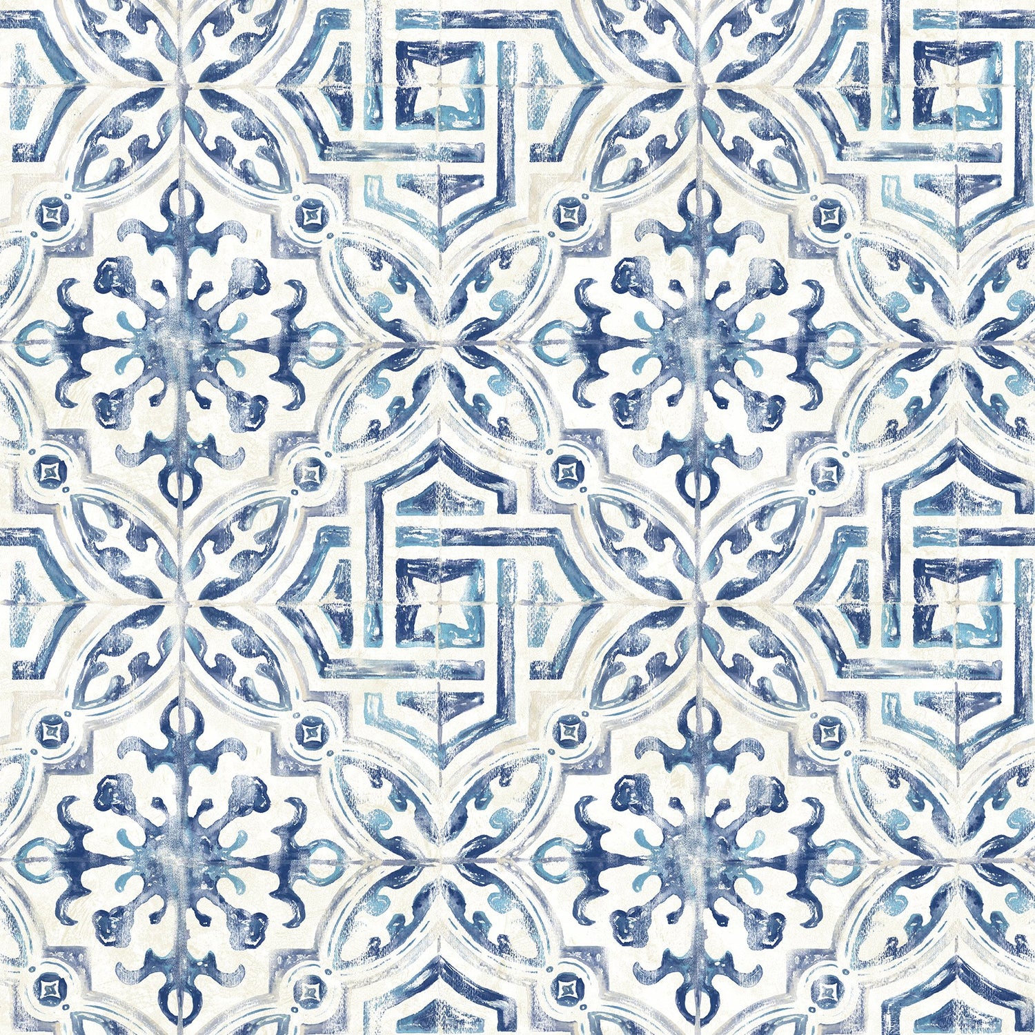 Sonoma Blue Spanish Tile Wallpaper