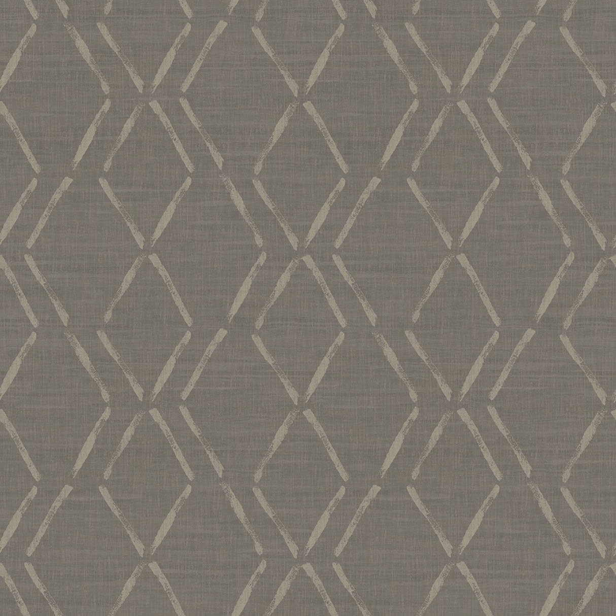 Tapa Brown Trellis Wallpaper with Hand-Painted Geometric Pattern, Easy Walls Prepasted - Chesapeake 3118-12654