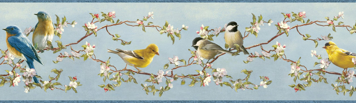 Songbird Multicolor Floral Trail Wallpaper