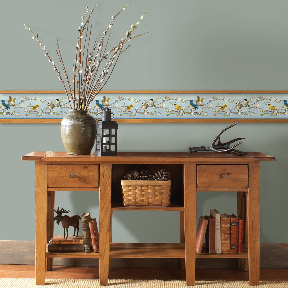 Songbird Multicolor Floral Trail Wallpaper