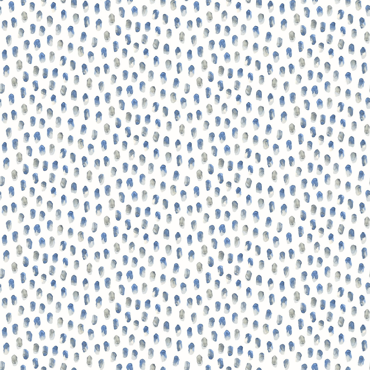 Sand Drips Blue Painted Dots Wallpaper with Abstract Watercolor Motif - Chesapeake 3120-13614