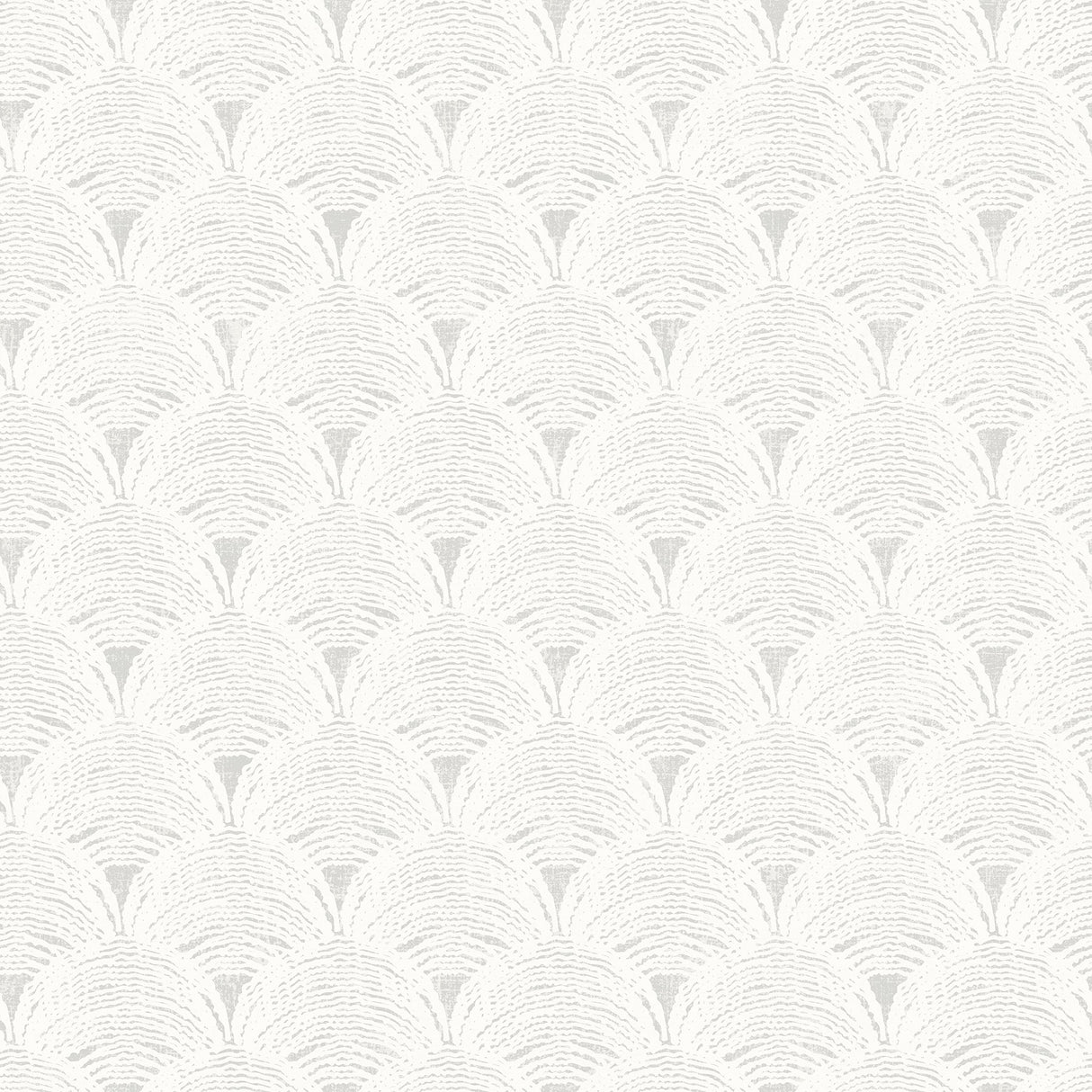 Santiago Grey Scalloped Wallpaper with Textured Geometric Pattern - Chesapeake 3120-13655