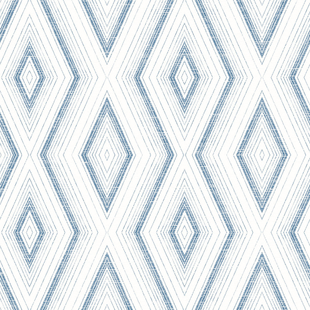 Santa Cruz Blue Geometric Wallpaper with Modern Abstract Diamond Pattern - Chesapeake 3120-13664