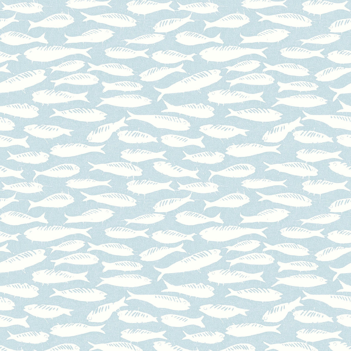 Nunkie Aqua Sardine Wallpaper with Coastal Fish Motif - Chesapeake 3122-10504