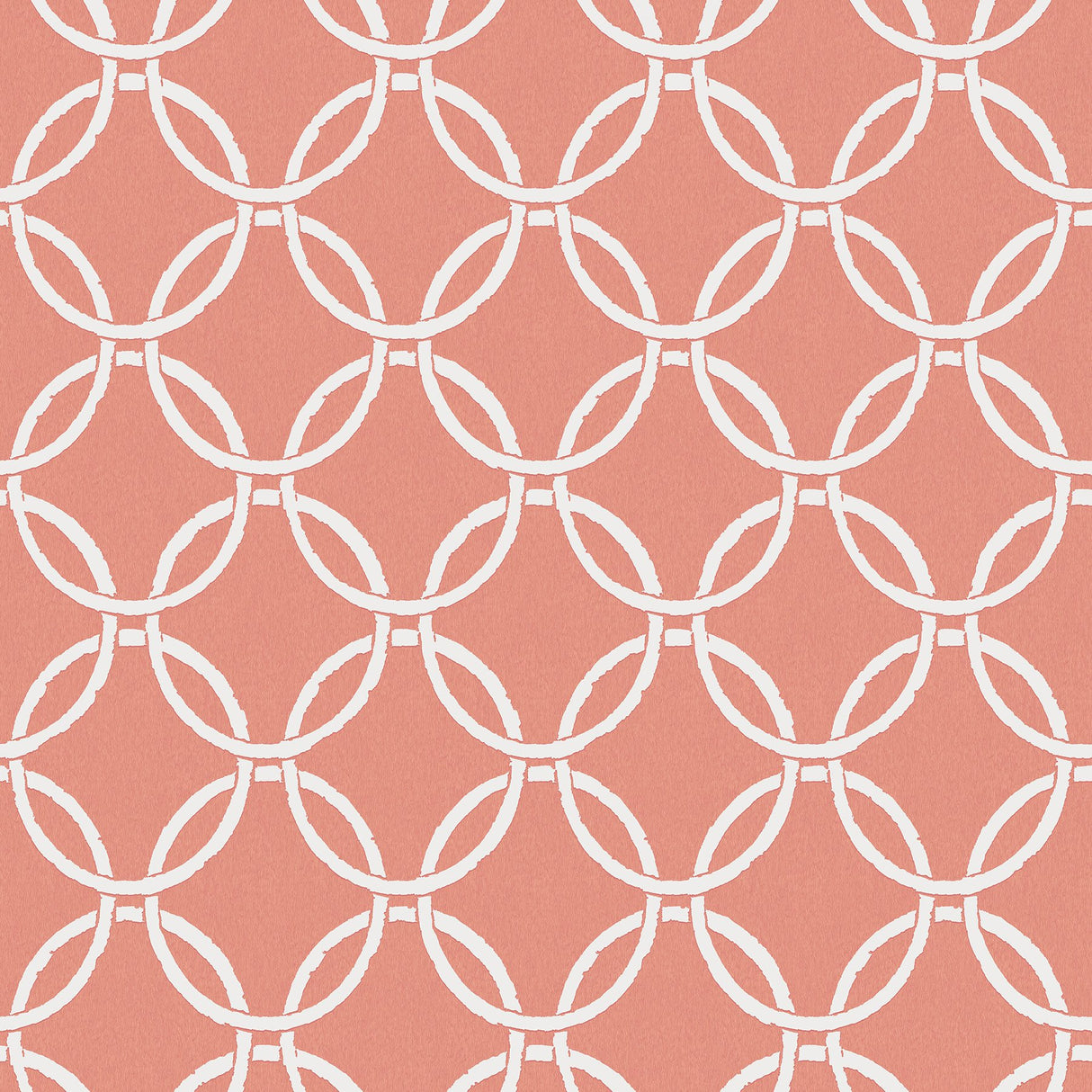 Quelala Coral Ring Ogee Wallpaper with Modern Geometric Circle Pattern - Chesapeake 3122-11001