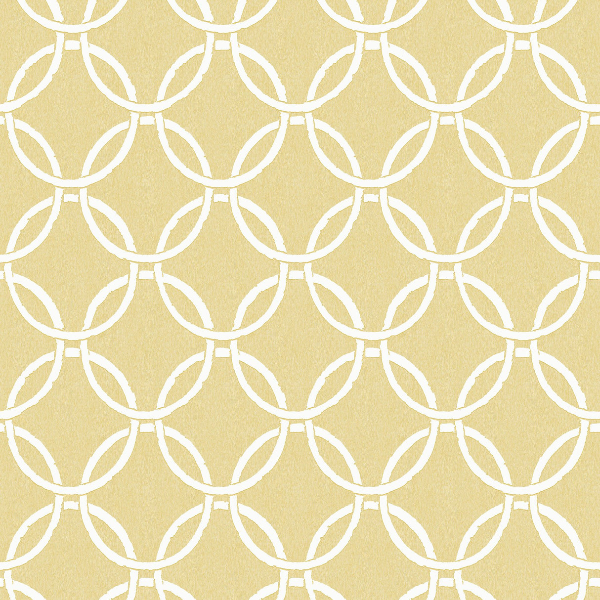 Quelala Yellow Ring Ogee Wallpaper with Modern Geometric Ring Pattern - Chesapeake 3122-11003