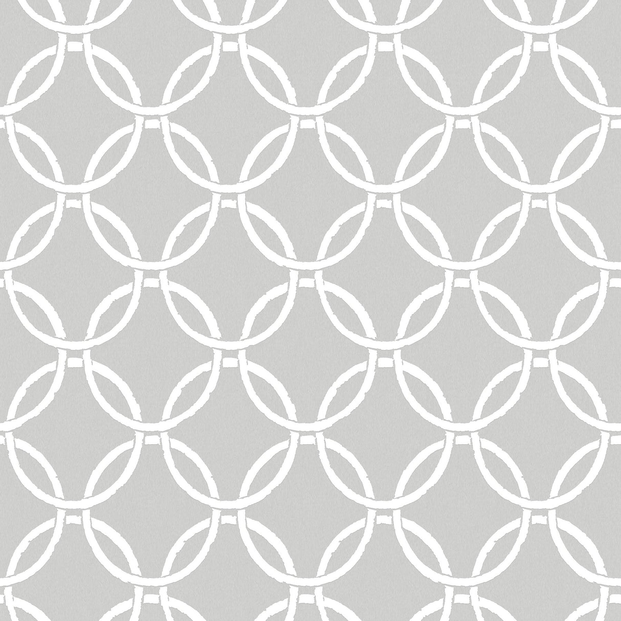 Quelala Grey Ring Ogee Wallpaper with Modern Geometric Ring Pattern - Chesapeake 3122-11030
