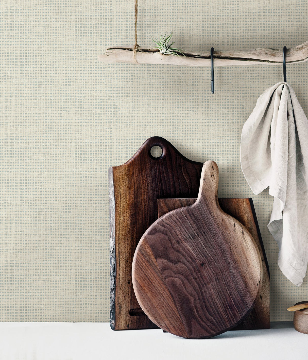 Nimmie Khaki Basketweave Wallpaper with Coastal Texture Pattern - Chesapeake 3123-10006