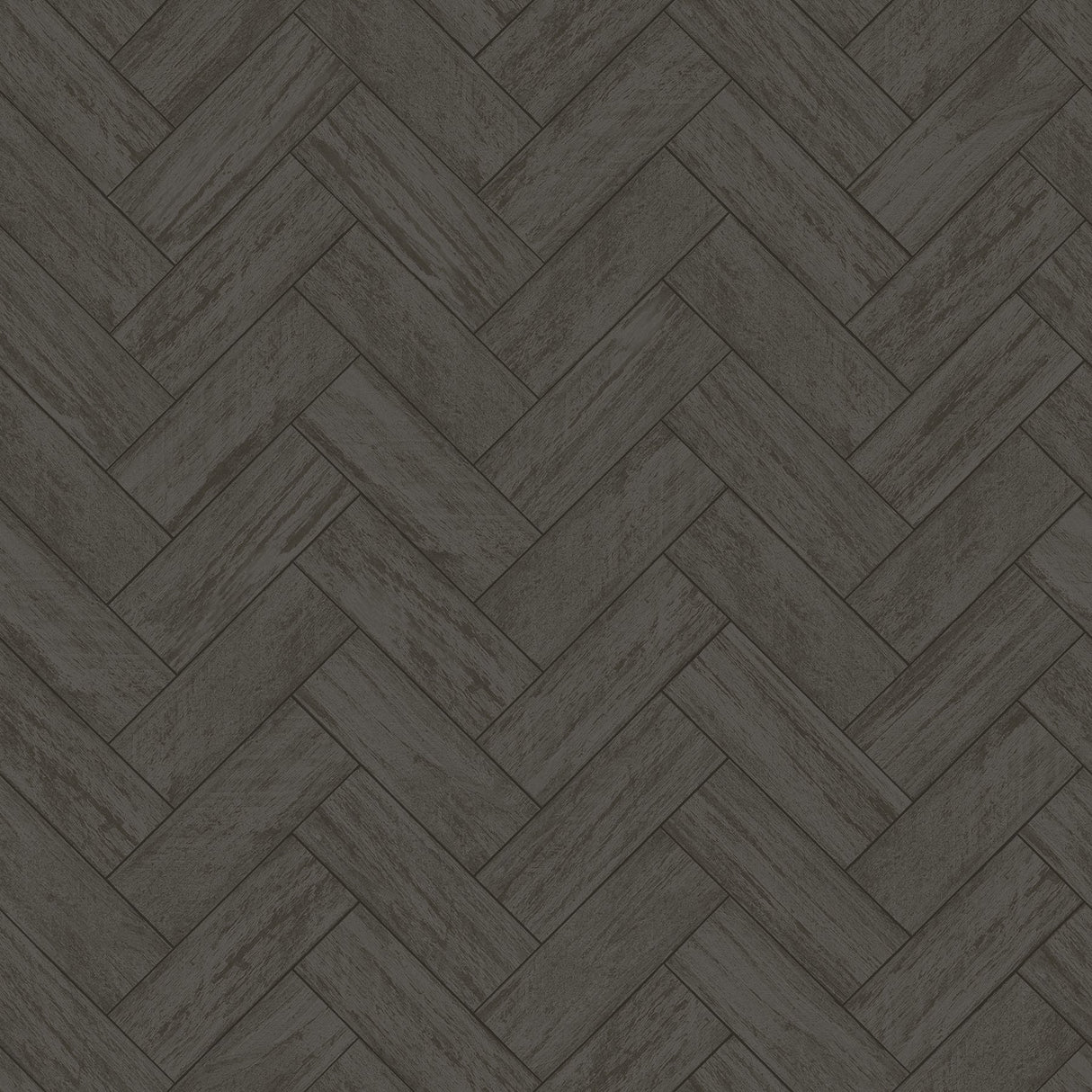 Kaliko Dark Grey Wood Herringbone Wallpaper with Farmhouse Tile Graphic Pattern - Chesapeake 3123-10110