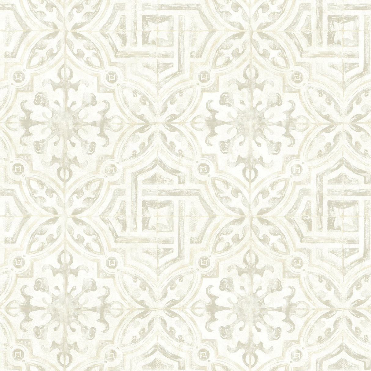 Sonoma Cream Spanish Tile Wallpaper with Bohemian Tile Pattern - Chesapeake 3123-12333