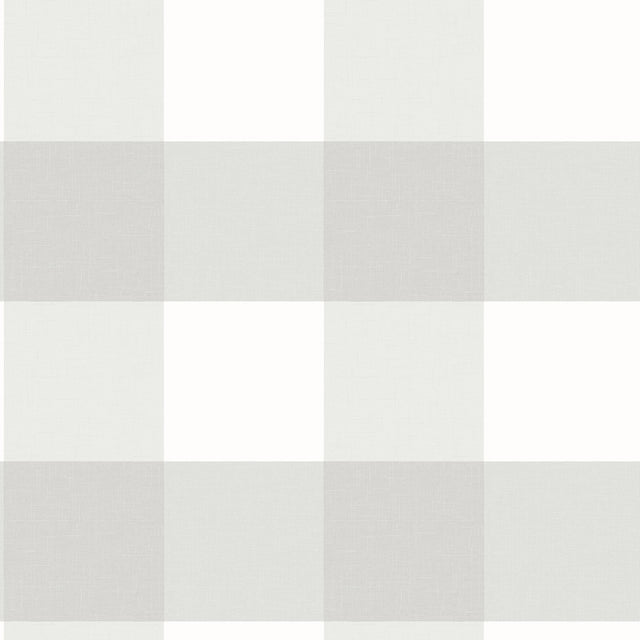 Amos Grey Gingham Wallpaper with Plaid Graphic Pattern, Farmhouse Style - Chesapeake 3123-12531
