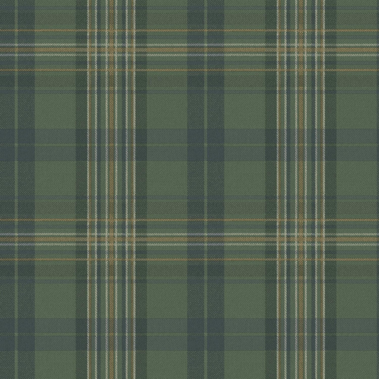 Austin Green Plaid Wallpaper with Rustic Evergreen Tartan Pattern - Chesapeake 3123-330212