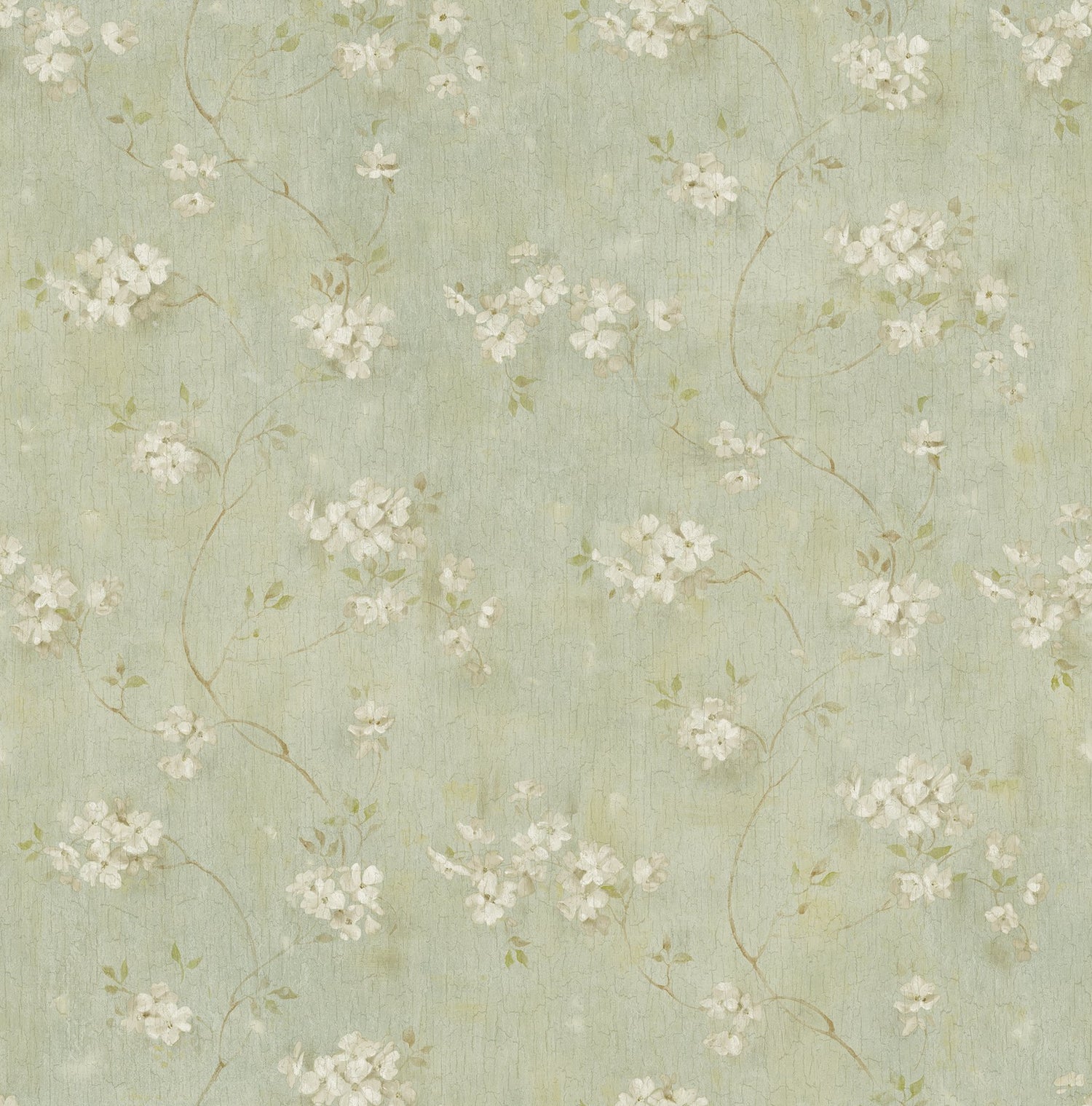 Braham Aqua Floral Trail Wallpaper