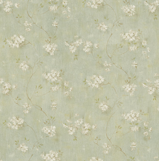 Braham Aqua Floral Trail Wallpaper