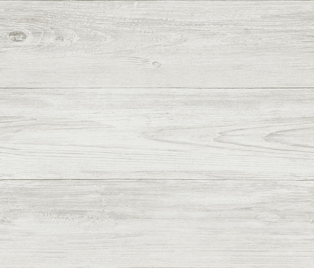 Mapleton Off White Wood Wallpaper with Farmhouse Faux Wood Plank Pattern - Chesapeake 3123-64228
