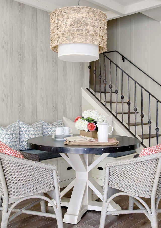 Mapleton Off White Wood Wallpaper with Farmhouse Faux Wood Plank Pattern - Chesapeake 3123-64228