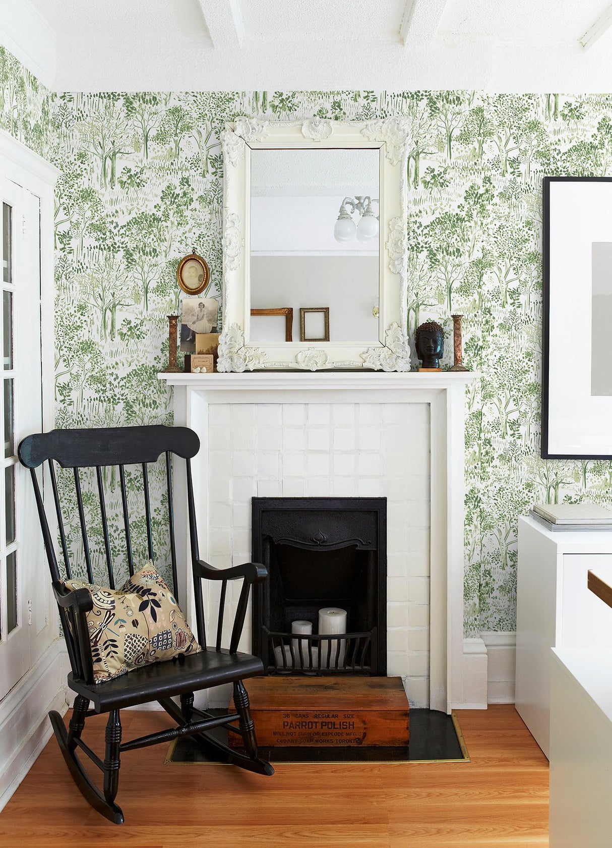 Walden Green Forest Wallpaper with Modern Botanical Trees Pattern - Chesapeake 3124-13891
