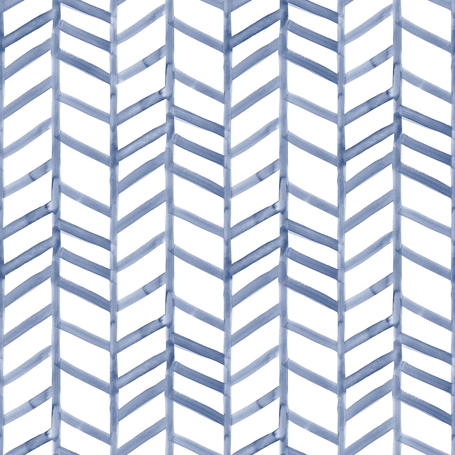 Fletching Navy Geometric Wallpaper with Watercolor Chevron Motif - Chesapeake 3124-13923