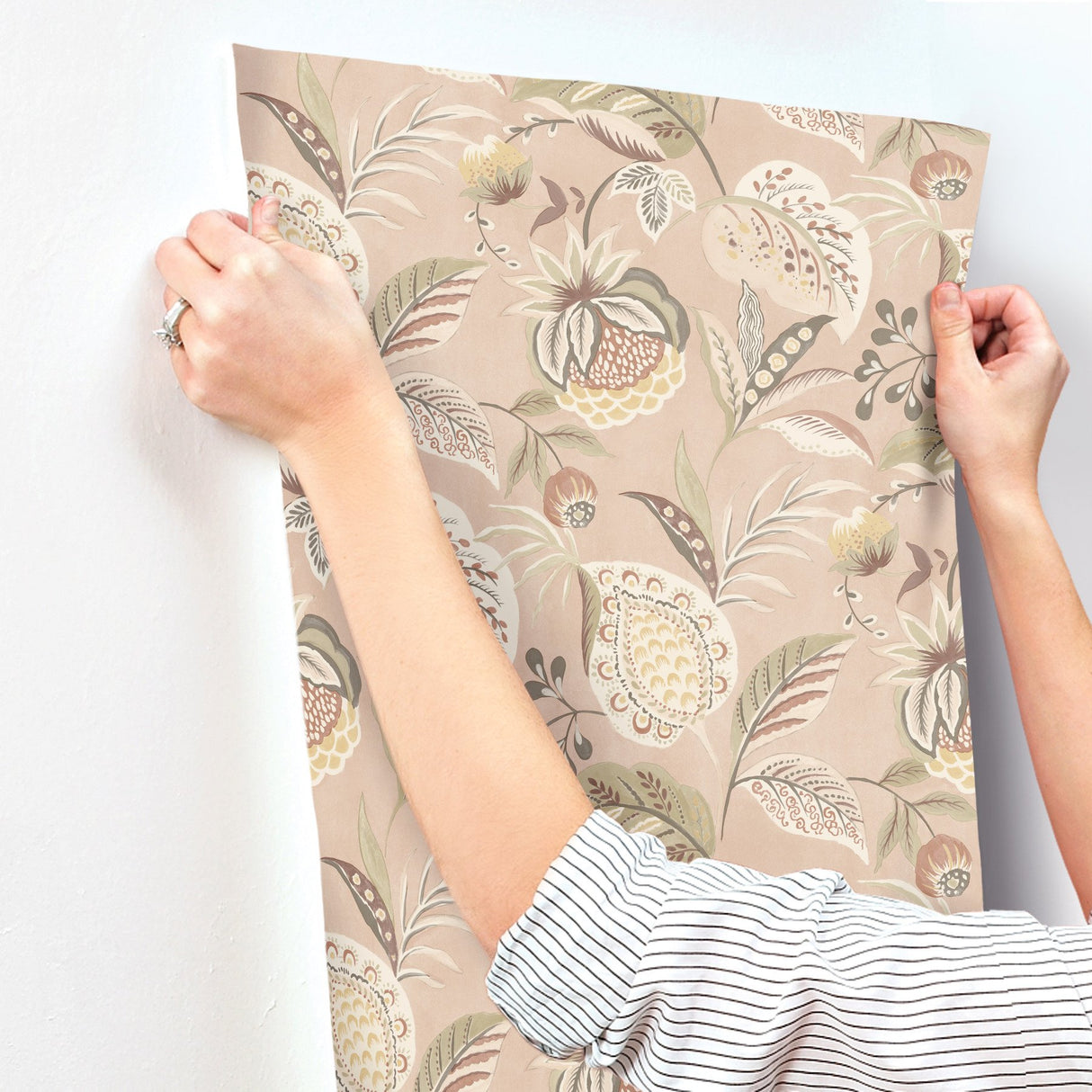 Bohemian Blush Jacobean Wallpaper with Botanical Jacobean Pattern - Chesapeake 3125-72303