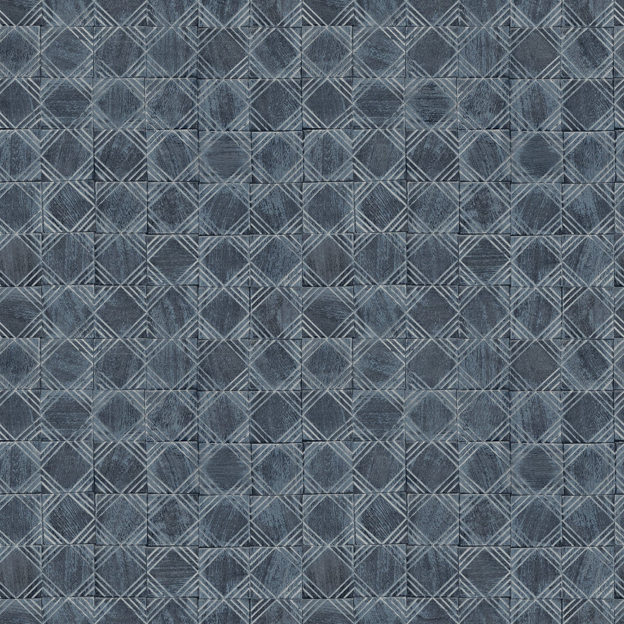 Button Block Navy Geometric Wallpaper with Farmhouse Graphic Motif - Chesapeake 3125-72306