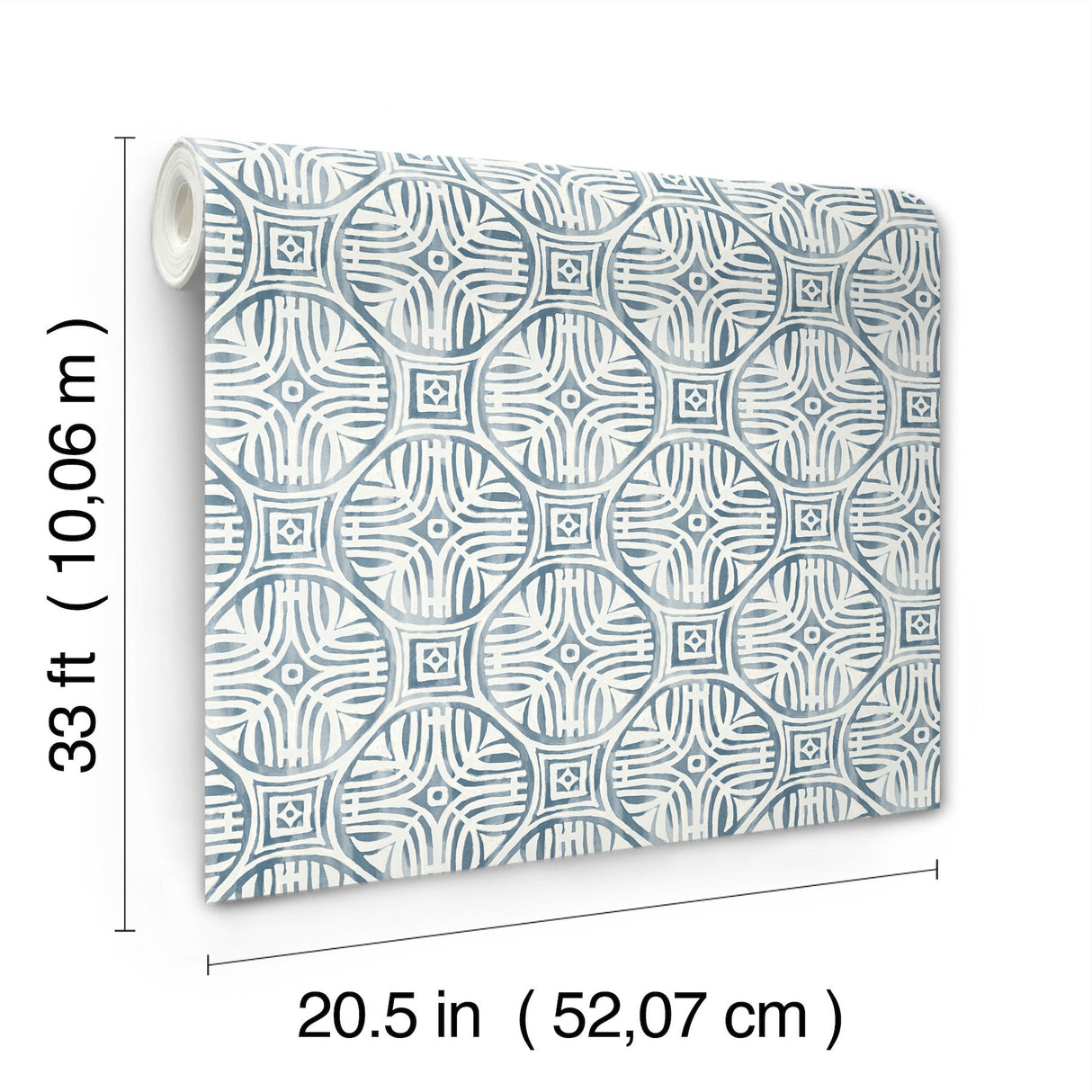 Sandee Navy Medallion Wallpaper with Modern Graphic Medallions - Chesapeake 3125-72310
