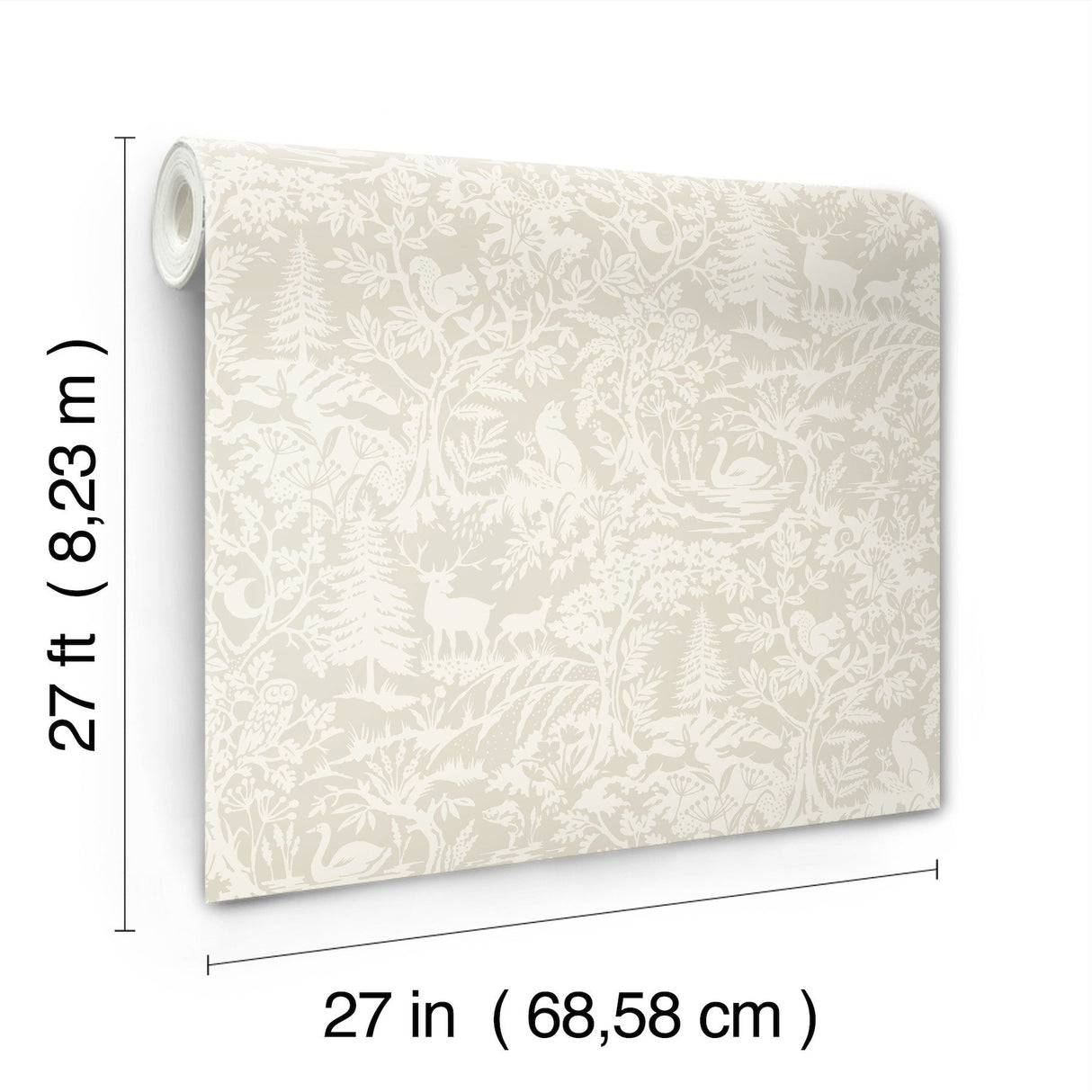 Alrick Taupe Forest Venture Wallpaper with Animals Motif - Chesapeake 3125-72325