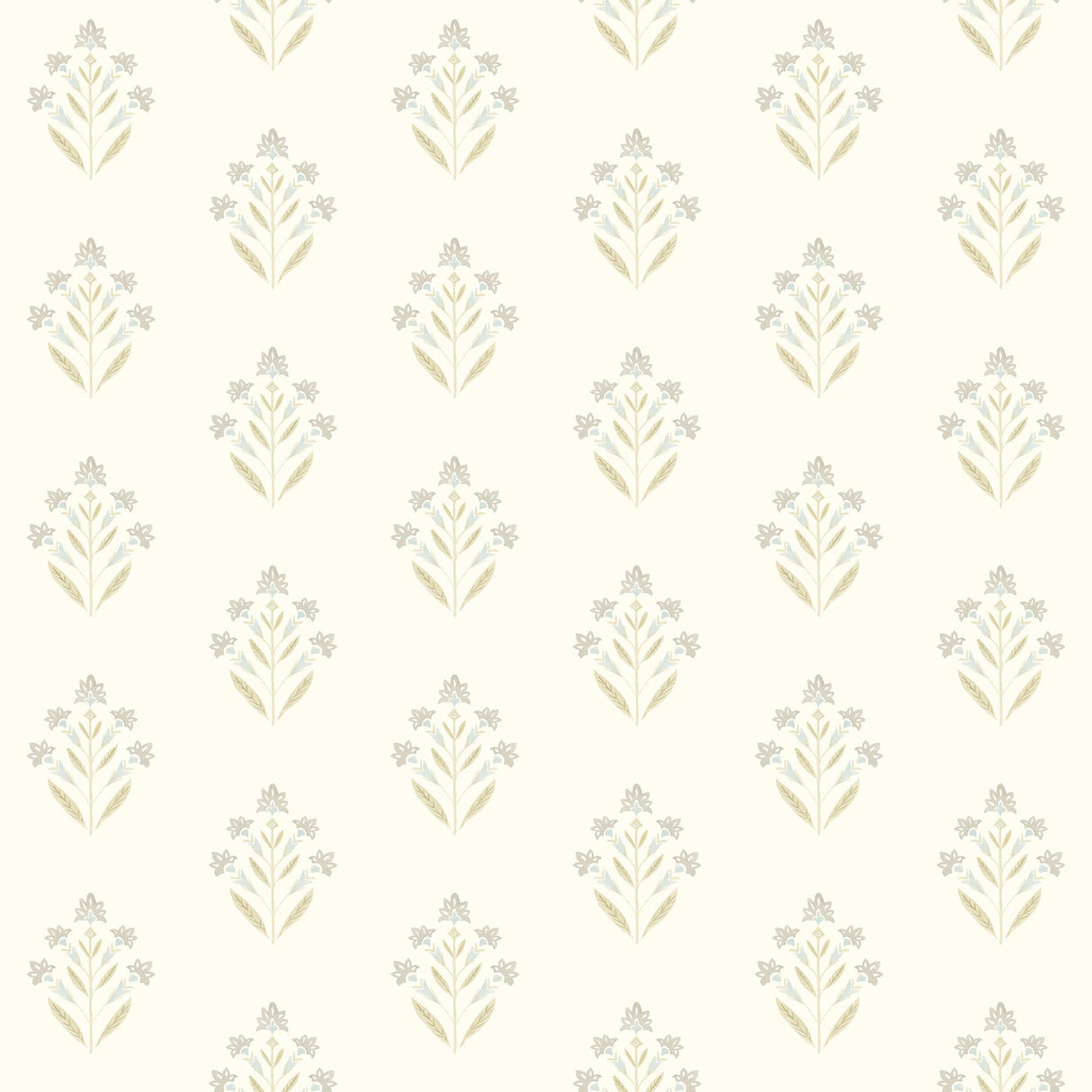 Kova Yellow Floral Crest Wallpaper with Botanical Floral Pattern, Farmhouse Style - Chesapeake 3125-72348