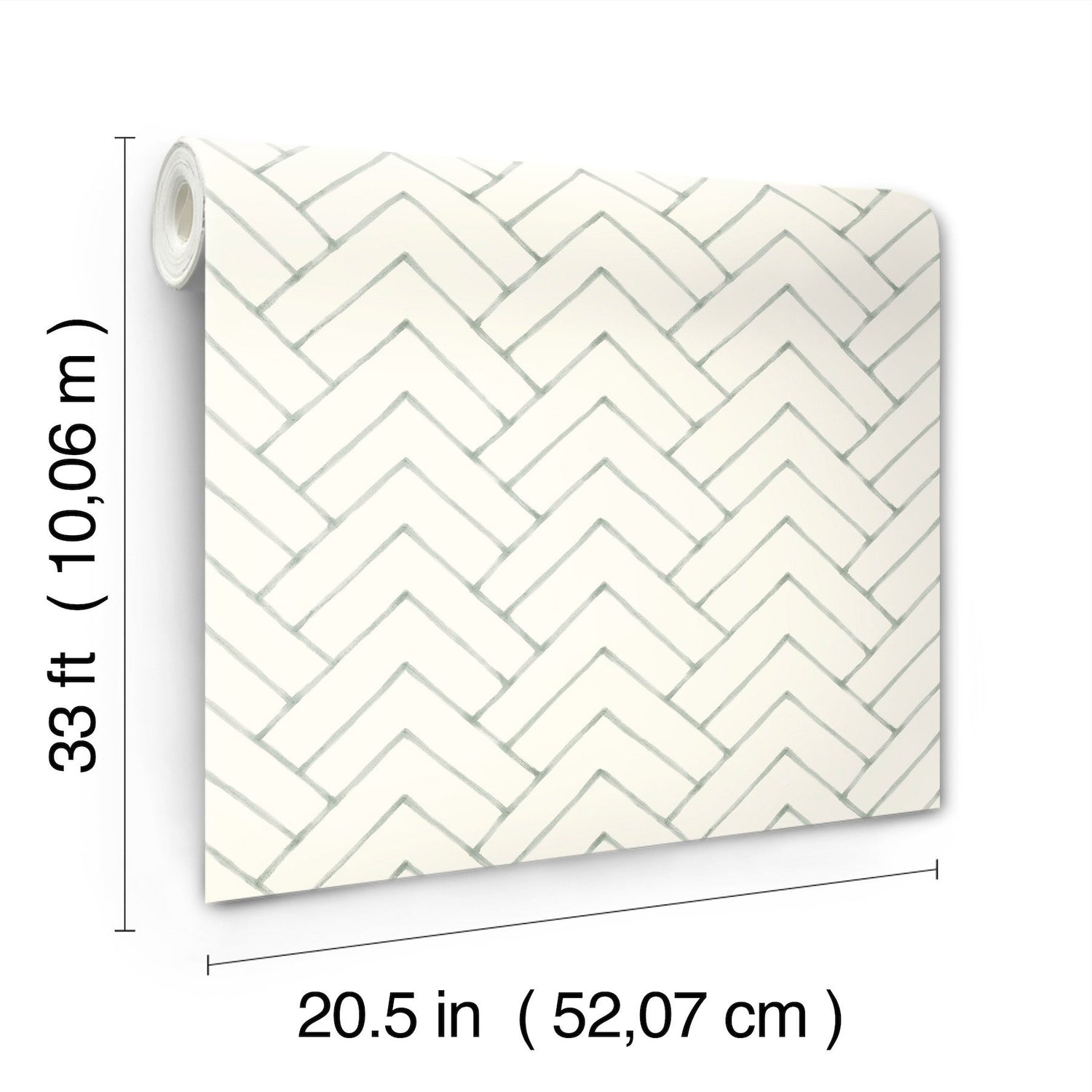 Oswin Teal Tiered Herringbone Wallpaper with Chevron Graphic in Farmhouse Style - 3125-72362
